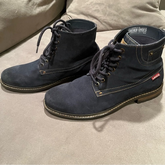 Levi’s Sheffield Suede Navy Work Boot Size 9 NWOB - Picture 1 of 12